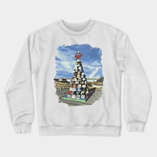 Crab Basket Christmas Tree in Watercolor Crewneck Sweatshirt